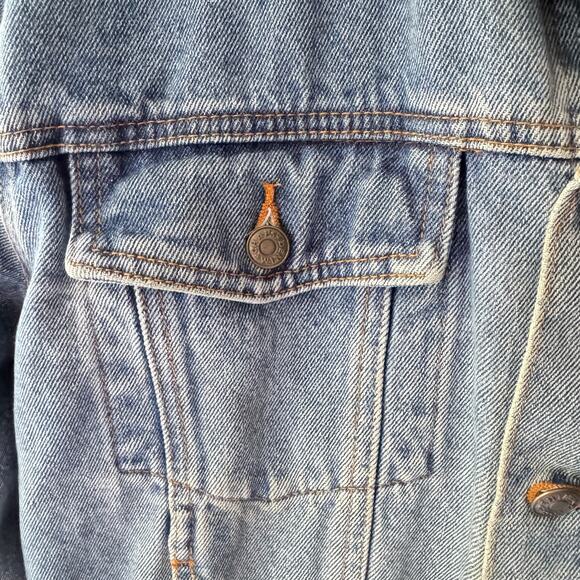 Vintage Chaps Blue Jean Denim Jacket Mens M 100% Cotton Y2K Grunge Streetwear - Picture 8 of 13